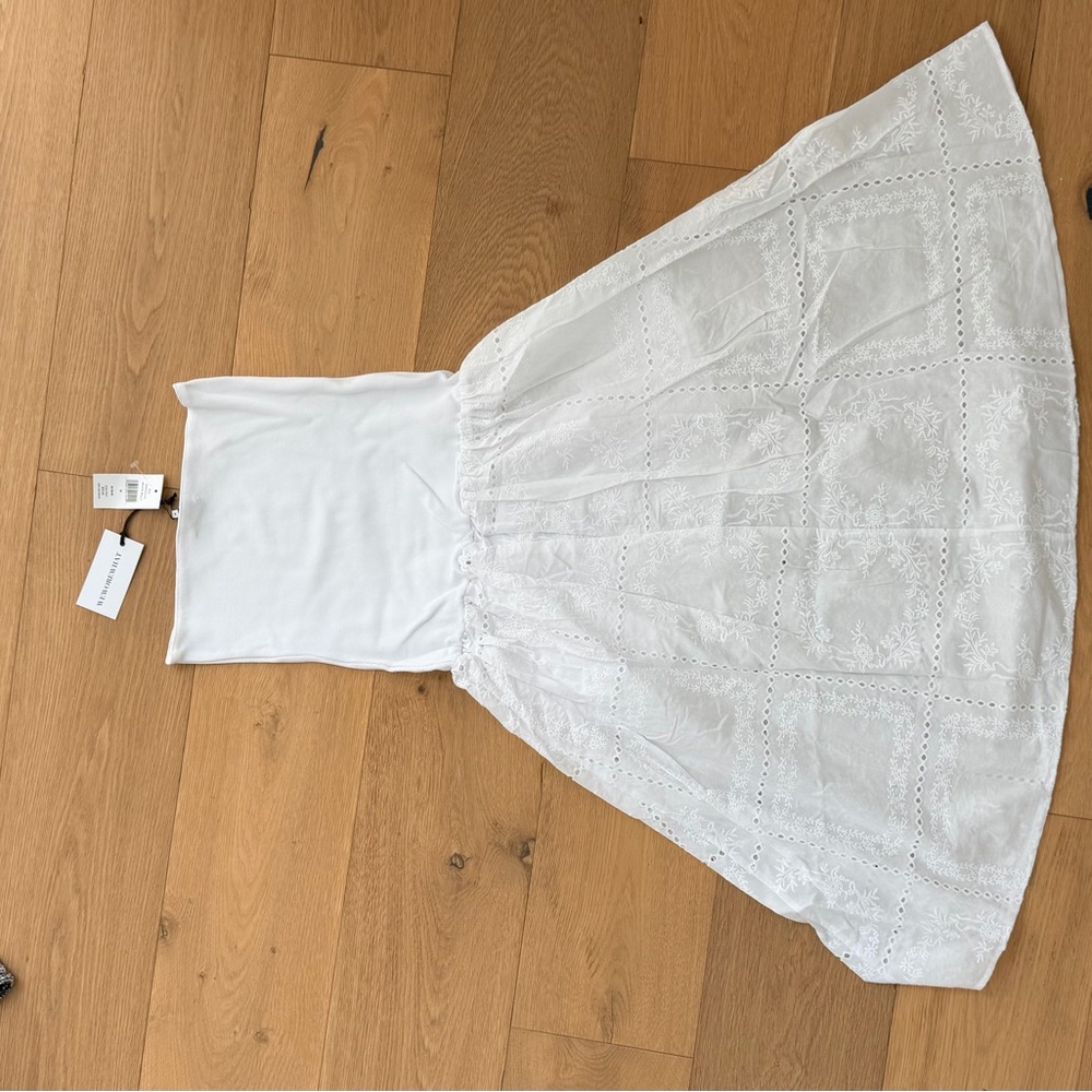 NWT WeWoreWhat Strapless Mixed Media Midi Dress - White - Picture 3 of 4